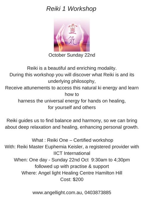Reiki 1 Workshop